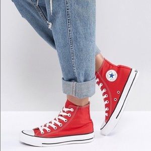 Red Converse Size 6 Women’s